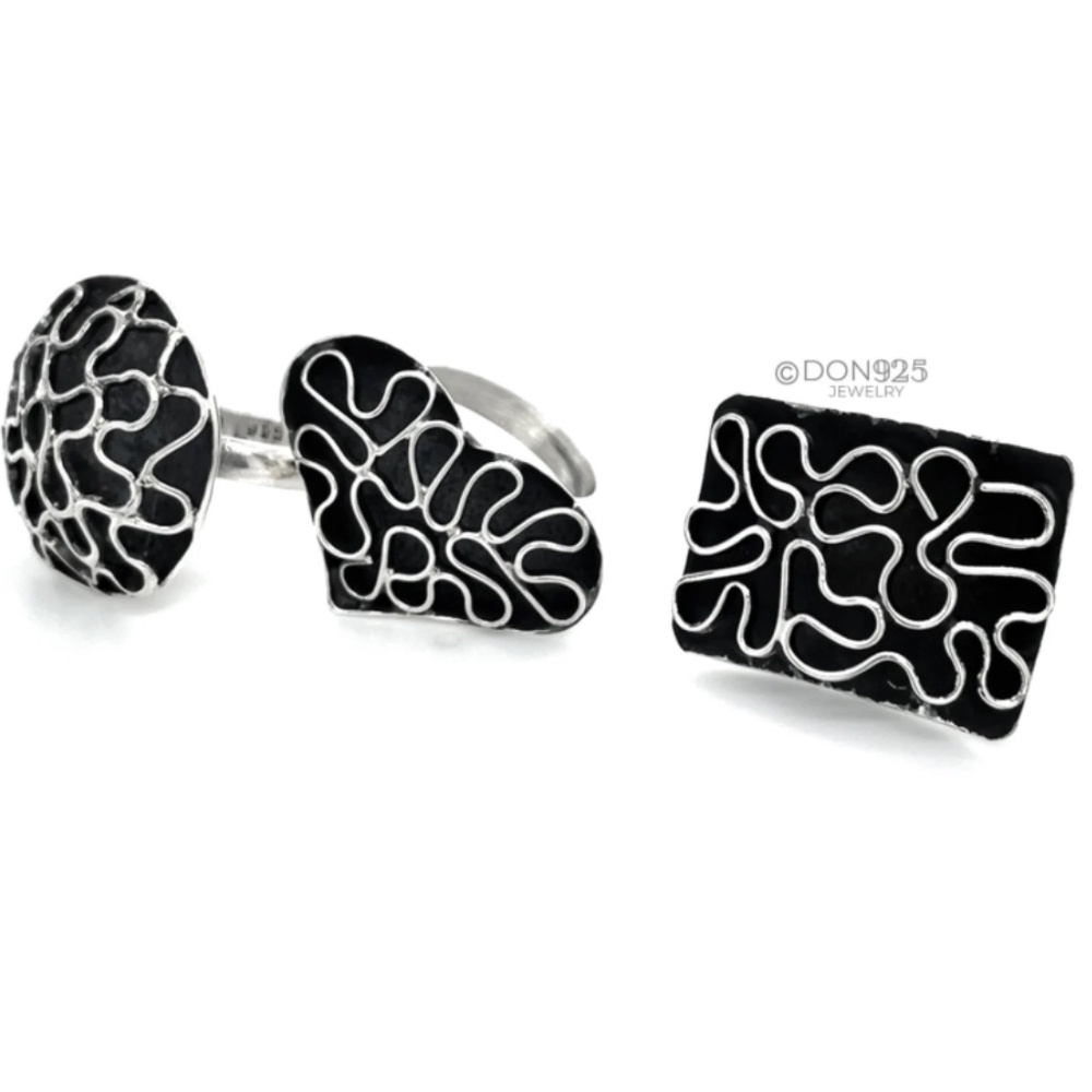 New! Sterling Silver Rectangle Ring: Big Geometri… - image 6